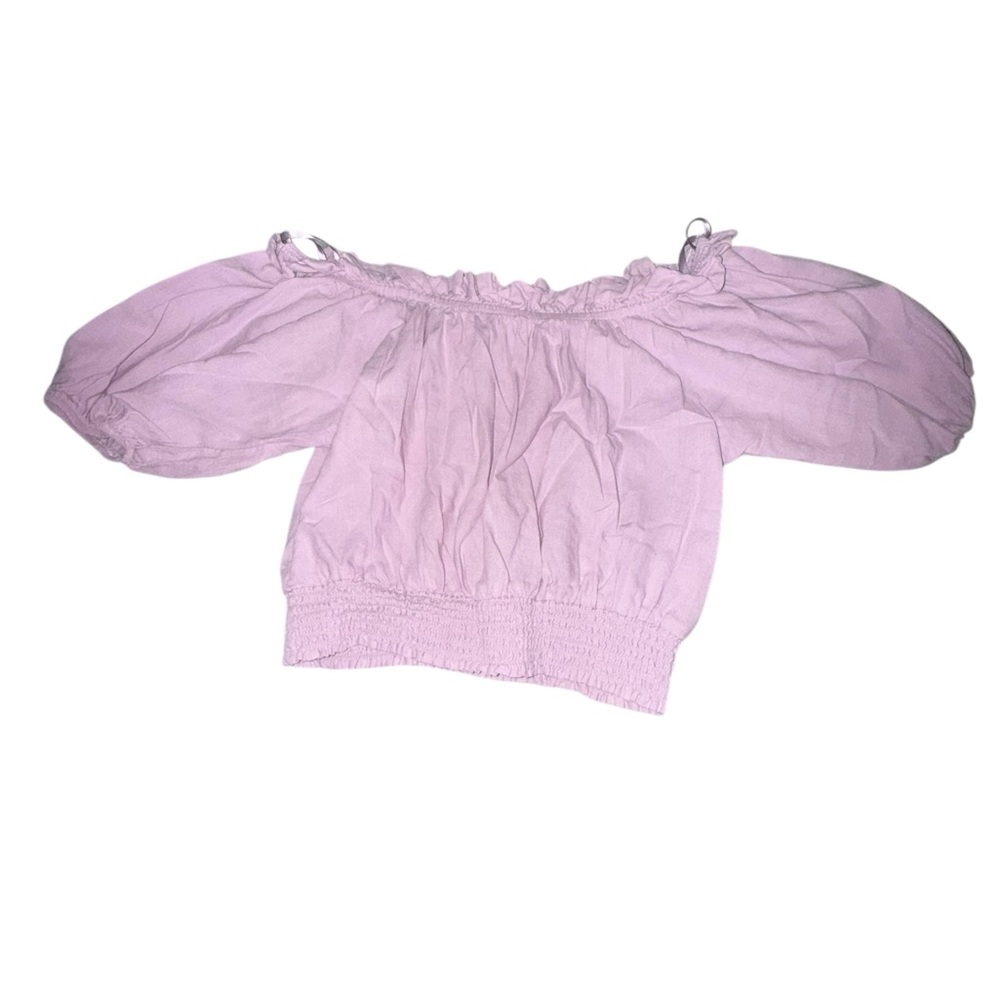 Kit + Sky Lavender Off-Shoulder Blouse Size Medium